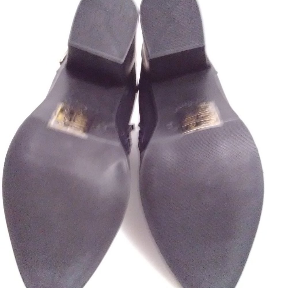 LovMark Black Block Heeled Booties 7.5 Moto - Picture 13 of 15